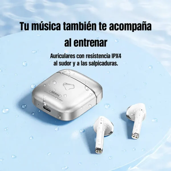 Resistencia IPX4 de los Remax AlloyBuds 1 Audífonos inalámbricos Remax AlloyBuds 1 con resistencia IPX4 al sudor y salpicaduras