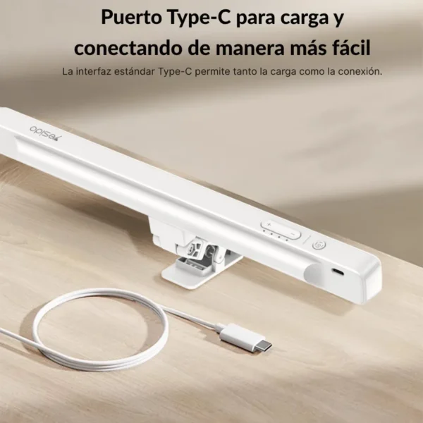 Barra de luz LED Yesido DH11 carga tipo C Barra de luz LED para monitor Yesido DH11 con puerto de carga USB tipo C y cable