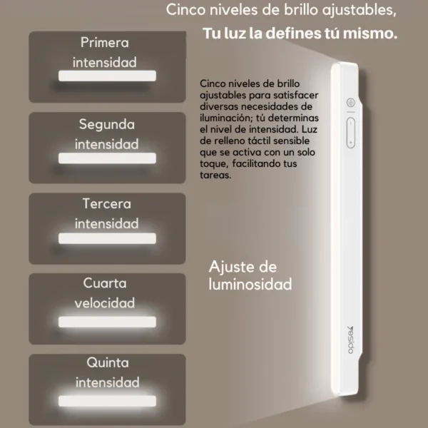 Barra de luz LED Yesido DH11 cinco niveles de brillo Cinco niveles de brillo ajustables de la lámpara LED recargable Yesido DH11