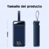 Tamaño de la power bank Remax RPP-522 de 30000mAh con 14.4 cm de alto, vista frontal y lateral