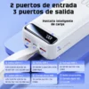 Puertos de la power bank Remax RPP-522: 2 salidas USB-A de 22.5W, salida USB-C de 20W y entradas USB-C y Micro USB de 18W