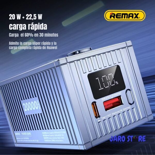 Power Bank Remax 20000mAh Container RPP-675 con Luz LED
