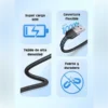 Características del cable cargador 3 en 1 Toocki 66W Características del cable cargador 3 en 1 Toocki: super carga 66W, 10,000 flexiones, tejido de alta densidad y duradero