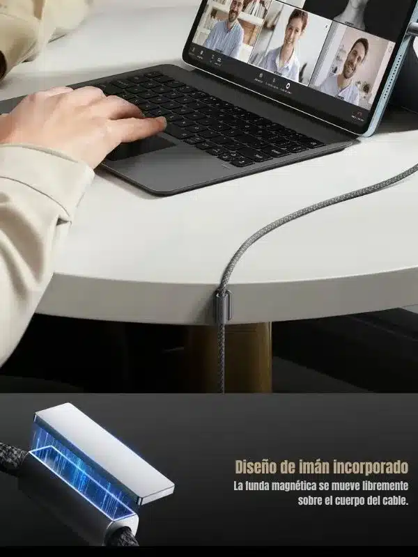 cable de carga rapida Joyroom A50 mostrando clip magnetico