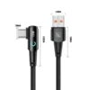 Cable USB tipo C 90 grados Toocki medidas Medidas de los conectores del cable Toocki: Tipo C de 3.62 cm por 1.04 cm y USB-A de 3.06 cm por 1.48 cm