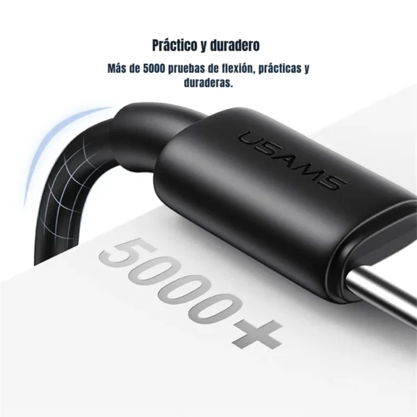 Cable Lightning iPhone Usams SJ712 5000 flexiones Cable Lightning para iPhone Usams SJ712 resistente a más de 5000 flexiones