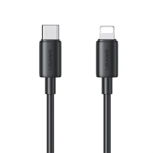 Cable Lightning iPhone 30W 1m Usams SJ712 negro Cable Lightning para iPhone tipo C 30W de 1 metro Usams SJ712 color negro
