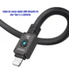 Cable iPhone reforzado Usams SJ685 aleación de zinc Conector Lightning de aleación de zinc con luz del cable iPhone reforzado Usams SJ685