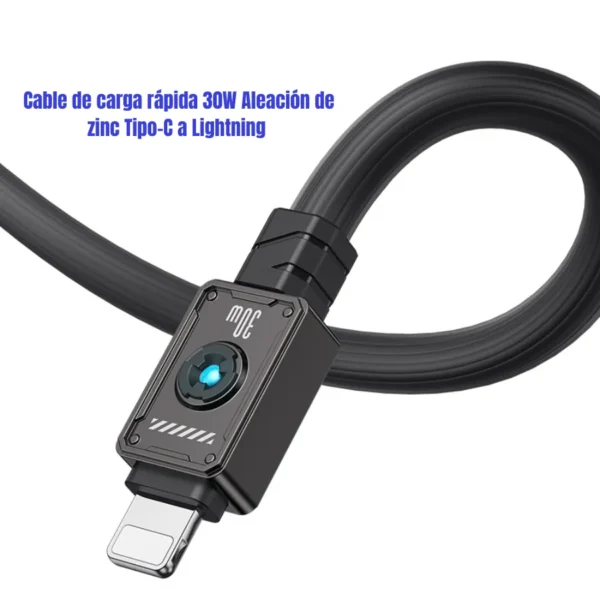 Cable iPhone reforzado Usams SJ685 aleación de zinc Conector Lightning de aleación de zinc con luz del cable iPhone reforzado Usams SJ685