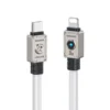Cable iPhone reforzado 30W con luz Usams SJ685 blanco Cable iPhone reforzado tipo C a Lightning 30W con luz Usams SJ685 color blanco