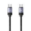 Cable magnético tipo C a tipo C 60W Usams SJ704 negro con conectores de aluminio y nailon trenzado