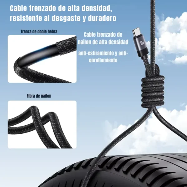 Cable magnético tipo C Usams SJ704 con nailon trenzado de alta densidad resistente al desgaste
