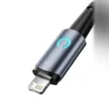 Anillo de luz encendido en el conector Lightning del cable iPhone USB Toocki