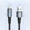 Medidas del cable iPhone USB Toocki: Lightning 1.16 cm x 4.35 cm y USB-A 1.55 cm x 4.26 cm