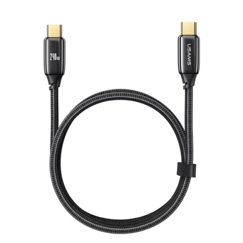 Cable tipo C a tipo C 240W Usams SJ581 trenzado de 2 metros color negro