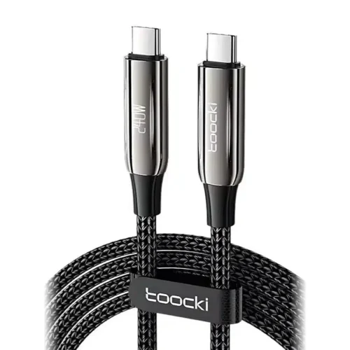 Cable PD 240W Toocki Tipo C a Tipo C trenzado con conectores metálicos
