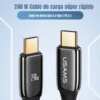 Conectores USB-C del cable tipo C 240W Usams SJ581 de carga súper rápida PD 3.1
