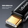 Conector USB-C bañado en oro del cable tipo C 240W Usams SJ581