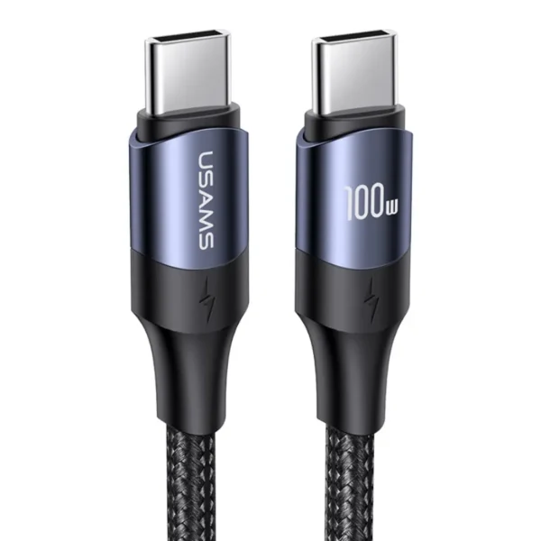 Cable tipo C a tipo C de 3 metros 100W Usams SJ526 trenzado negro con conectores de aluminio