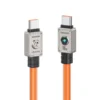 Cable tipo C a tipo C 100W Usams SJ684 naranja con conectores de aleación de zinc y luz
