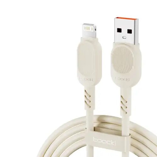 Cable Toocki USB-A a Lightning 2.4A color beige, vista principal