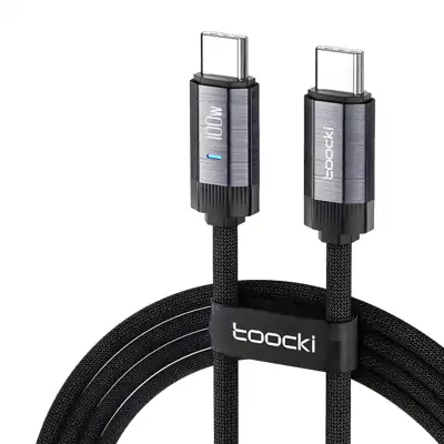 Cable Toocki Tipo-C a Tipo-C 100W con Luz LED - Gris