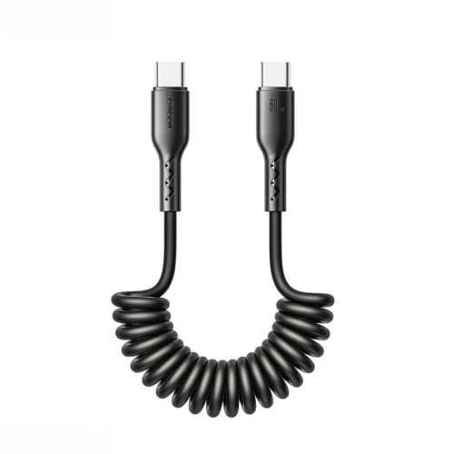 Cable espiral USB C a USB C de 60W Joyroom SA38 en color negro