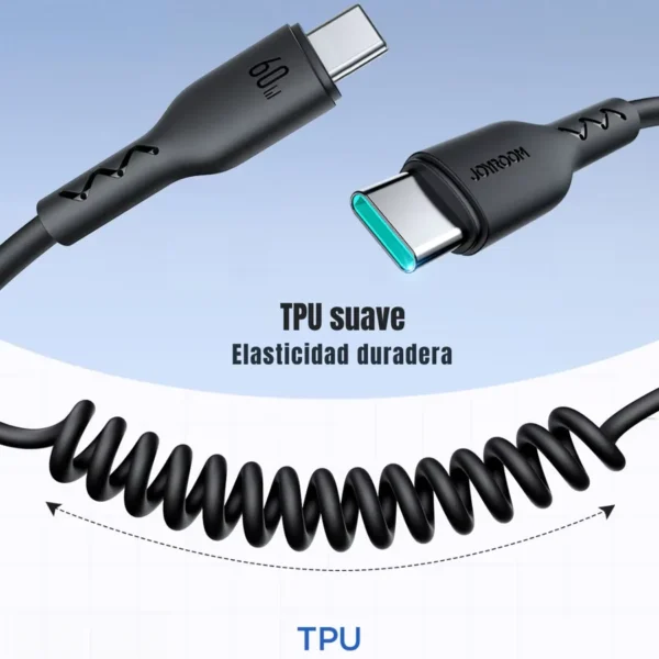 Cubierta de TPU suave y elástica del cable espiral USB C Joyroom SA38