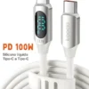 Cable de carga rápida USB Tipo-C Toocki 100W PD con LED y Protección de Voltaje