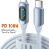 Cable de carga rápida USB Tipo-C Toocki 100W PD con LED y Protección de Voltaje