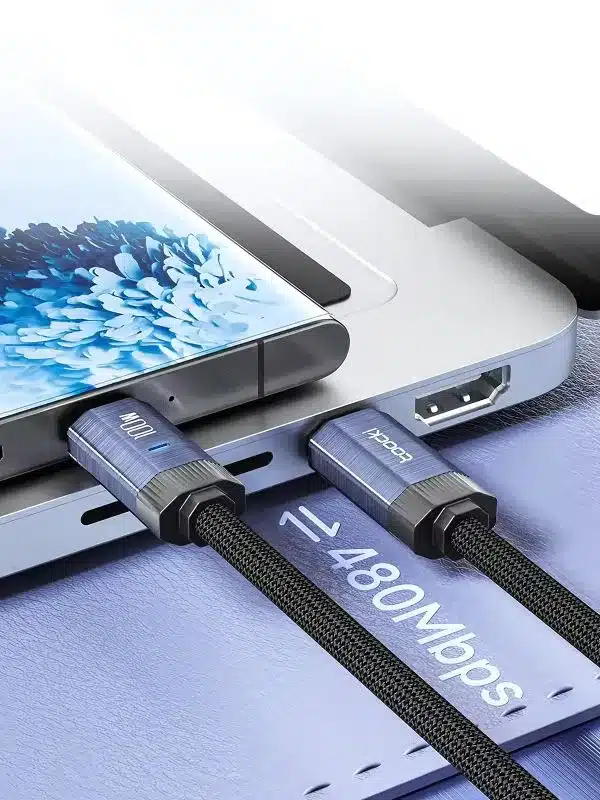 Cable Toocki Tipo C 100W con Carga Rápida y LED Inteligente