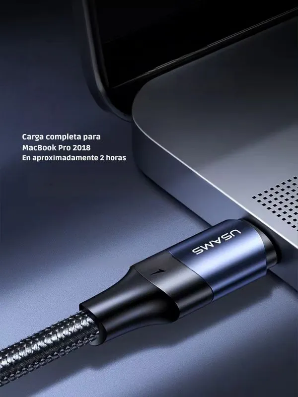 Cable de carga rápida Tipo C a C 100W 3 Metros USAMS – Carga y Transferencia de Datos