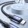 Cable de carga rápida Tipo C a C 100W 3 Metros USAMS – Carga y Transferencia de Datos