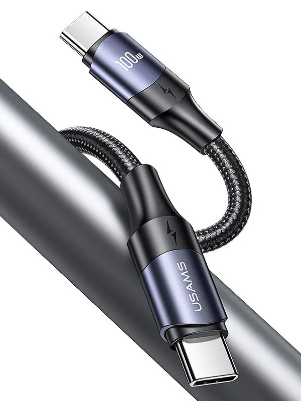 Cable de carga rápida Tipo C a C 100W 3 Metros USAMS – Carga y Transferencia de Datos
