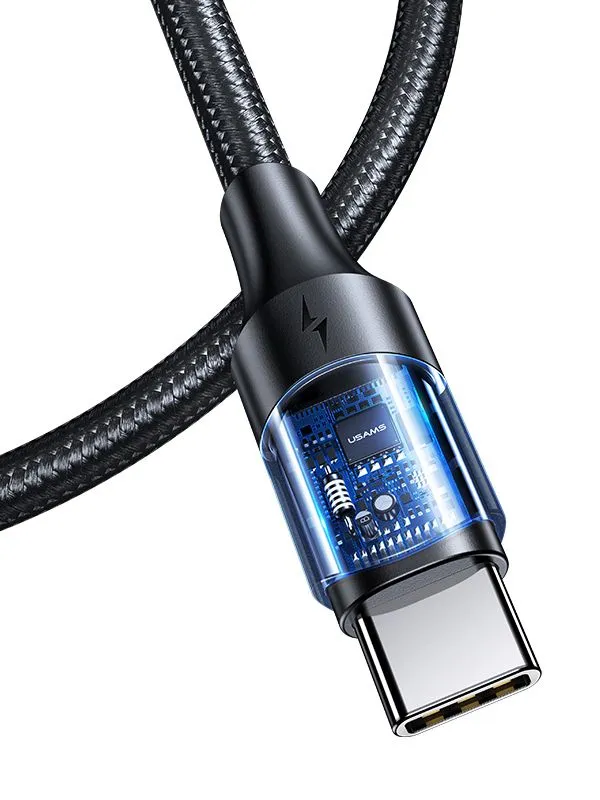 Cable de carga rápida Tipo C a C 100W 3 Metros USAMS – Carga y Transferencia de Datos