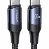 Cable de carga rápida Tipo C a C 100W 3 Metros USAMS – Carga y Transferencia de Datos