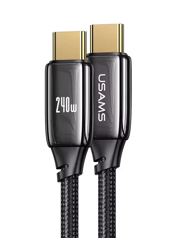 🔌 Cable de Carga Rápida Tipo C a C 240W 2 Metros Usams Carga Rápida PD 3.1 Trenzado Reforzado