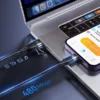 Cable de Carga Rápida 2 en 1 USB A y Tipo C a Tipo C 100W USAMS – Trenzado, 1.2m/2m, Transferencia de Datos 480Mbps