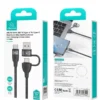 Cable de Carga Rápida 2 en 1 USB A y Tipo C a Tipo C 100W USAMS – Trenzado, 1.2m/2m, Transferencia de Datos 480Mbps