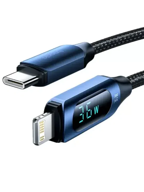 Cable de Carga Rápida Toocki 36W – Tipo C a Lightning con LED Inteligente
