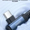 Cable de Carga Rápida 60W Tipo C a C con Ángulo de 90° – Toocki para Gamer | 1 Metro, Alta Velocidad 480Mbps