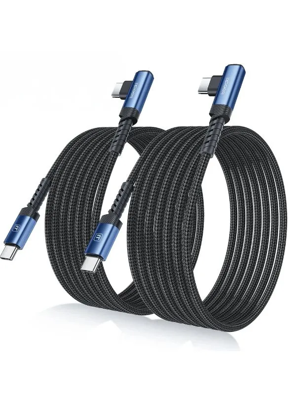 Cable de Carga Rápida 60W Tipo C a C con Ángulo de 90° – Toocki para Gamer | 1 Metro, Alta Velocidad 480Mbps