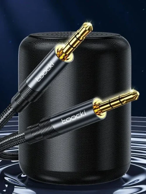 Cable Auxiliar 3.5mm Toocki de 1 Metro | Audio Hi-Fi Reforzado con Nailon – Compatible con Celulares, Autos y Parlantes