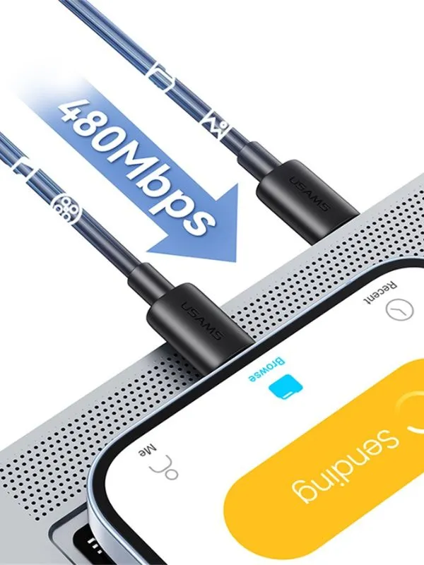 🔌 Cable Lightning iPhone 30W Usams – Carga Rápida y Transferencia de Datos 1m