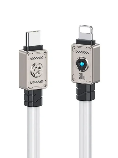 Cable Lightning 30W Usams antienredos - detalle del conector