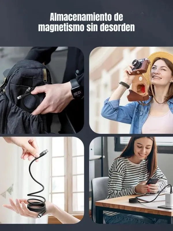 Cable Magnético Tipo C a C 60W Toocki | Carga Rápida y Transferencia de Datos 480Mbps – 1 Metro