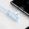 Cable USB Tipo C 100W Usams con Ángulo Recto Tipo L y Pantalla Digital – Carga Rápida y Transferencia de Datos