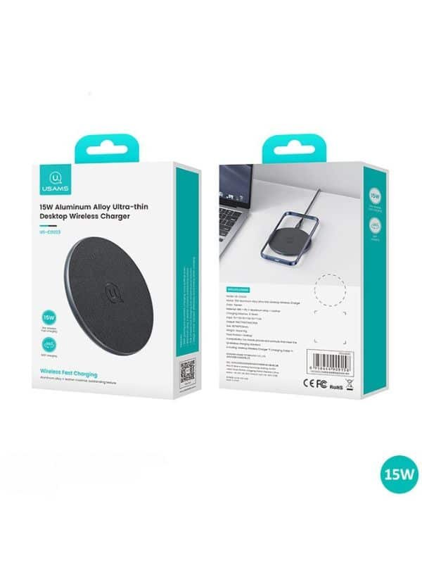 Cargador inalámbrico carga rápida 15W Iphone/Android Usams