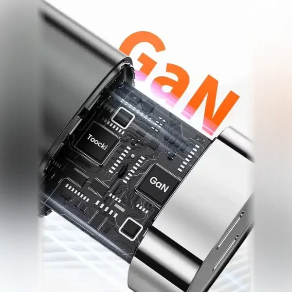 Chip GaN del cargador dual USB C 35W Toocki Interior del cargador dual USB C 35W Toocki con chips GaN