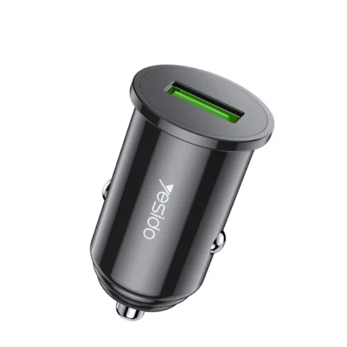 Cargador para carro de carga rápida Yesido Y38 negro con puerto USB QC3.0
